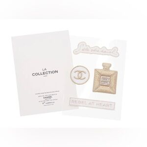 Brand new CHANEL Gabrielle Embroidery Gold and Cream Patch Collection